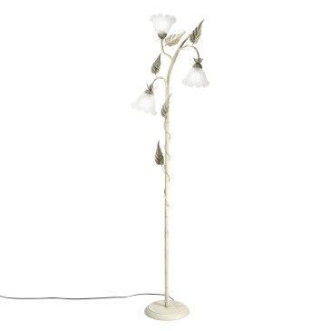 Lampadaire Isotto ivoire 3 x E14 48 x 172 cm