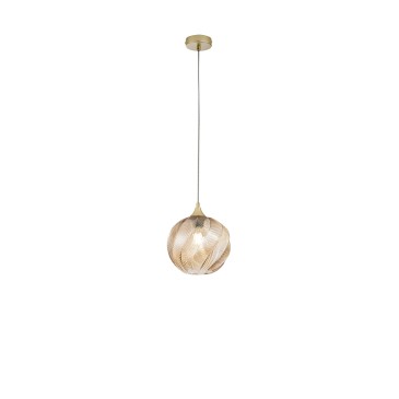 SOSPENSIONE MAJESTY AMBRA IN VETRO 1XE27 23X120CM