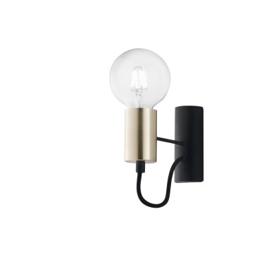 Applique da Parete Nera e Oro E27 | Mondialshop