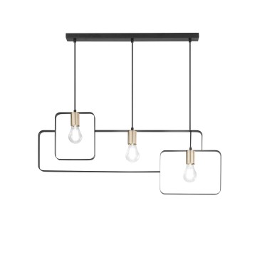 SUSPENSION SMITH NOIR/OR 3XE27 88,5X150CM