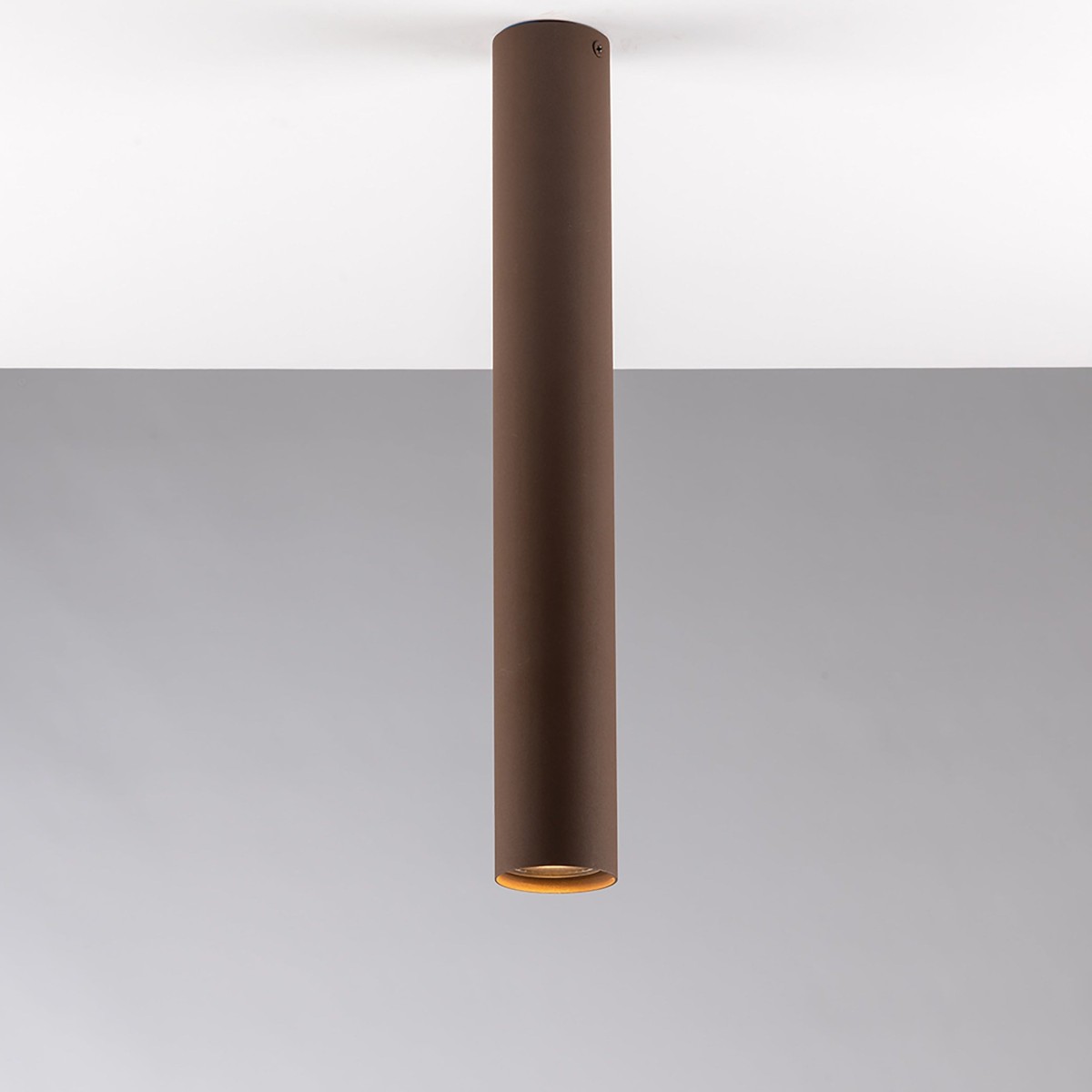 FLUKE Runde Corten-Deckenleuchte 1xGU10 5,5x5,5x40cm