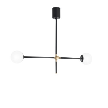 SOSPENSIONE ANTITESI NERA/ORO 2XE14 91X18X73,6CM