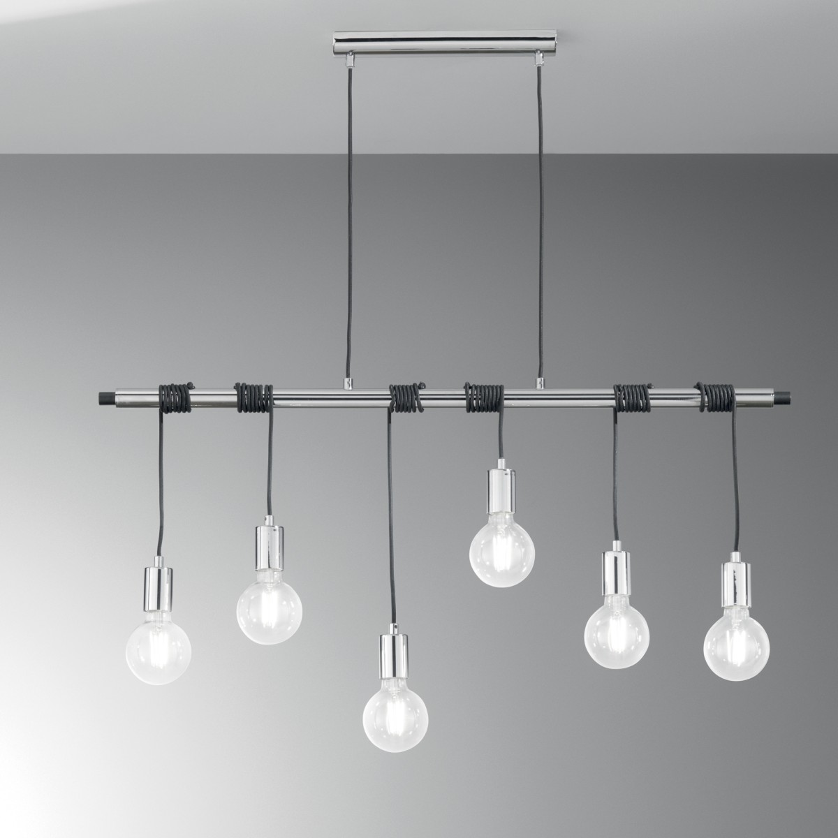 Suspension chromée Admiral 6XE27 100X135CM