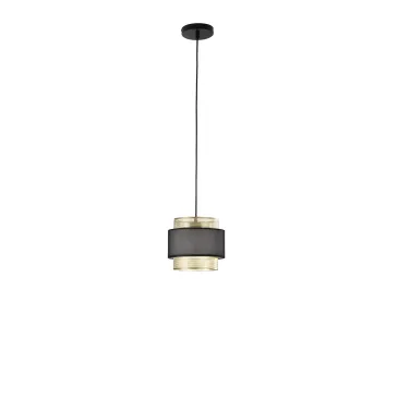 SOSPENSIONE LOUNGE SINGOLO PENDENTE ORO E NERO IN METALLO 1XE27 D21X200CM