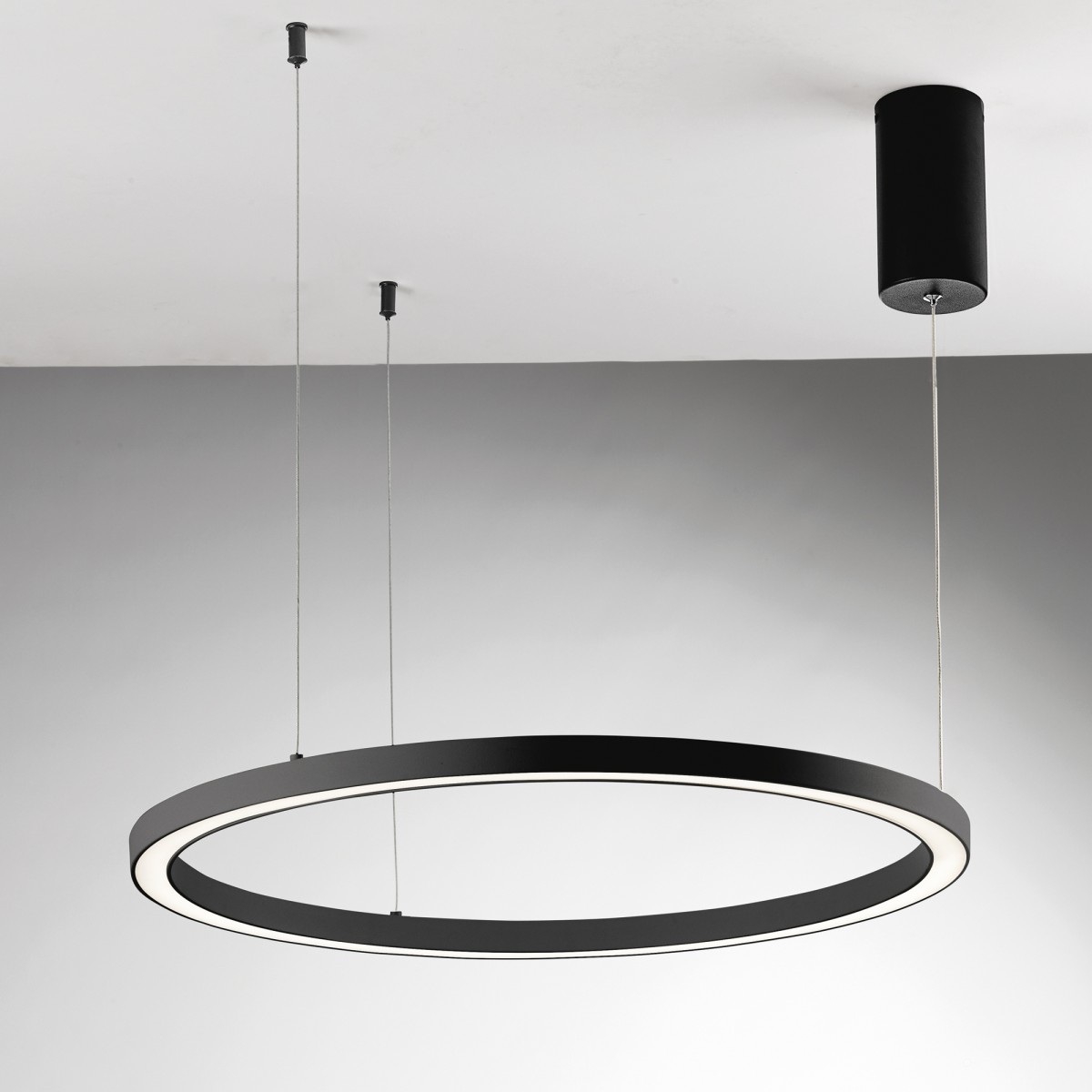 SOSPENSIONE LED HOOP NERA 40W 6000LM CCT 80X80X150CM