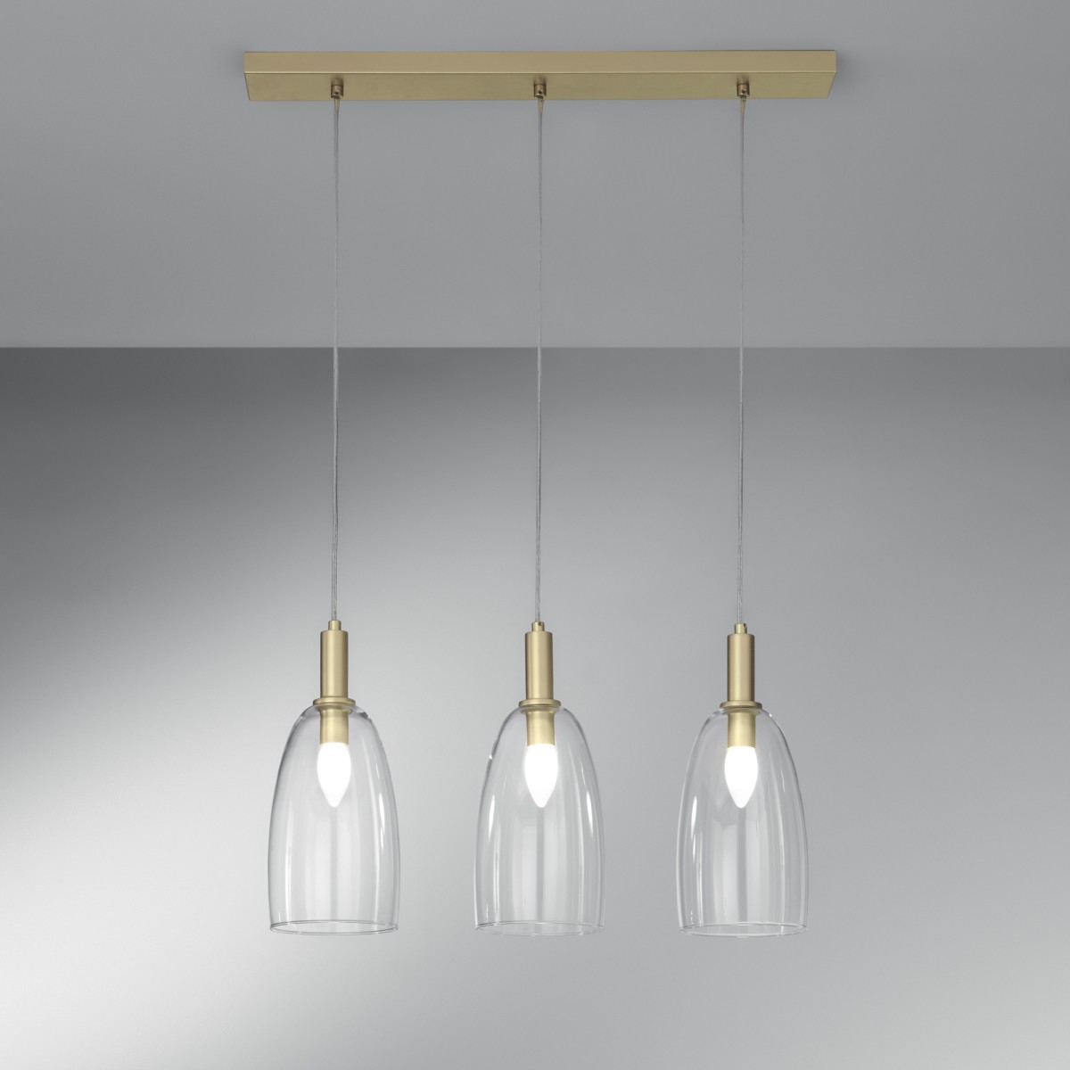 SOSPENSIONE BRANDY ORO 3XE14 72X14X150CM
