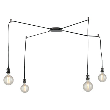 Suspension Black Grove 4XE27 250 cm