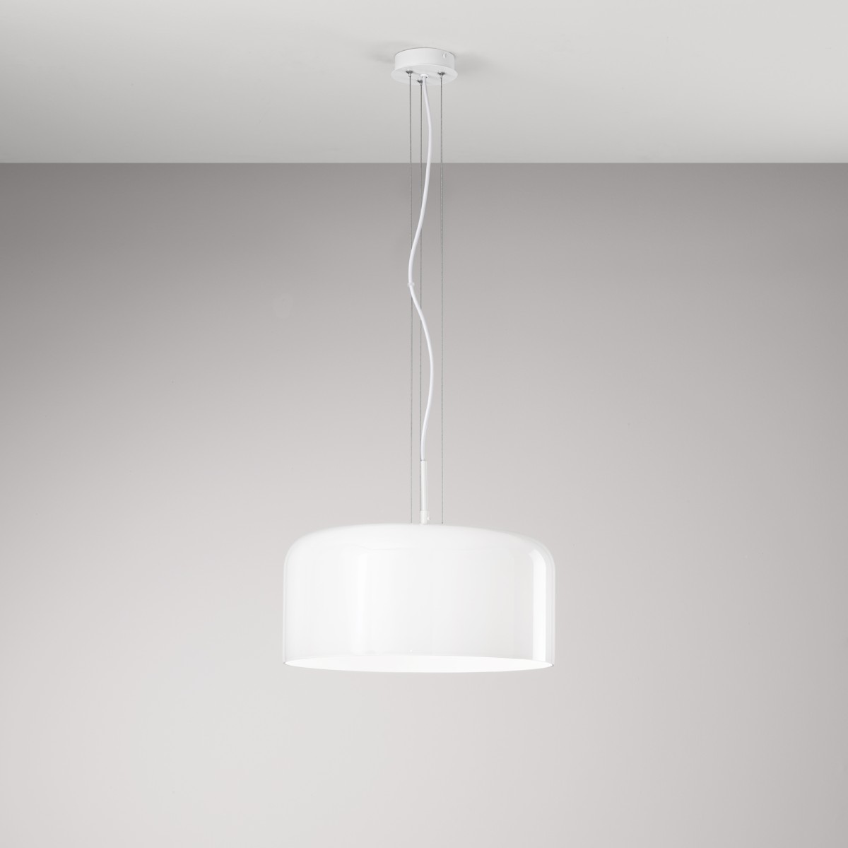 SOSPENSIONE GIBUS BIANCA 1XE27 40X40X150CM