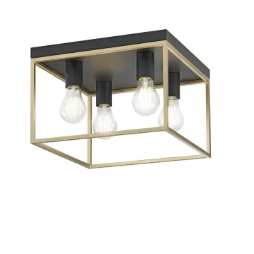 PLAFONIERA KIMERA NERA/ORO 4XE27 35X35X40CM
