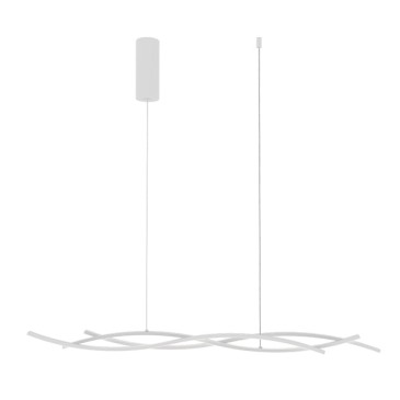 Weiße kinetische LED-Hängeleuchte 40 W 5100 lm CCT 117,2 x 6 x 105 cm