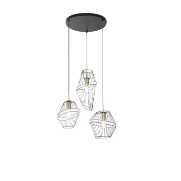 SOSPENSIONE KIKO NERA/ORO 3XE27 42X40X150CM