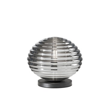 Schwarzer Wellentisch, 1xE27, 32x32x28 cm