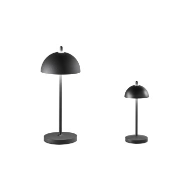 Wiederaufladbare LED-Partytischlampe, schwarz, 1,5 W, 134 lm, 3000 K, dimmbar, IP44, 8 x 19,8 cm