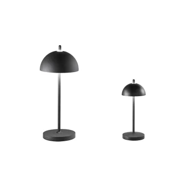 Wiederaufladbare LED-Partytischlampe, schwarz, 1,5 W, 134 lm, 3000 K, dimmbar, IP44, 8 x 19,8 cm