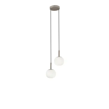SOSPENSIONE ERIS BIANCO E MARRONE IN ALLUMINIO+VETRO 2XE14 26X15X150CM