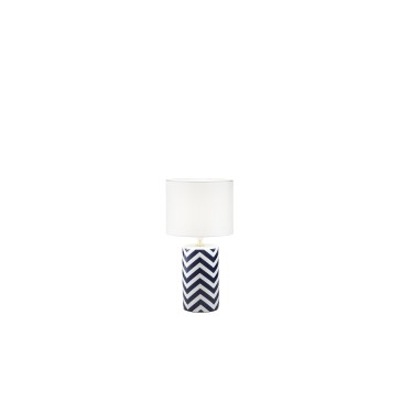 LUME ZENO BIANCO E BLU IN CERAMICA 1XE14 STRUTTURA D20X37.5CM PARALUME D20X18CM