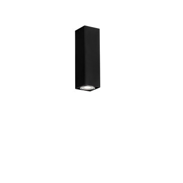 FLUKE SQUARE SCHWARZE DECKENLEUCHTE 1XGU10 6X6X20CM