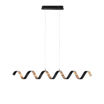 Lustre LED spiralé moderne noir ou blanc 30W