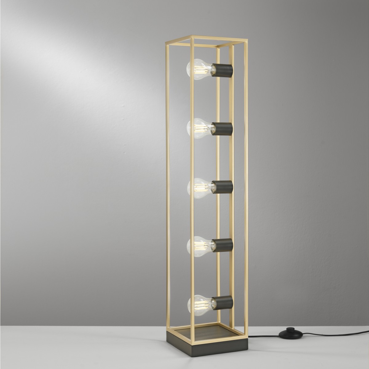 KIMERA Stehleuchte Schwarz/Gold 5xE27 20x20x200cm