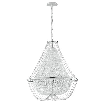 SUSPENSION CHROMÉE VIENNE 6XE14 60X120CM
