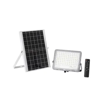 Projecteur GLASER 1800 lm 4000 K avec panneau solaire, batterie 3,2 V 15 Ah, IP65, 24,25 x 4,77 x 21,9 cm