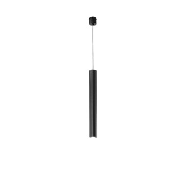 SOSPENSIONE LORD NERA IN ACCIAIO+ALLUMINIO 1XGU10 25W 10X10X255CM