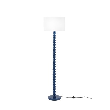 PIANTANA SULTAN BLU IN METALLO+VELLUTO 1XE27 15W, LAMP. Dia40XH20CM, STRTTURA 40X40X153CM