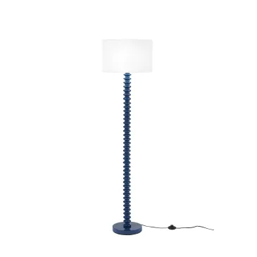 PIANTANA SULTAN BLU IN METALLO+VELLUTO 1XE27 15W, LAMP. Dia40XH20CM, STRTTURA 40X40X153CM