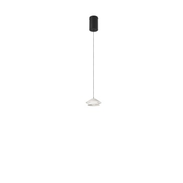 ATREO Weiße LED-Pendelleuchte aus Metall und Aluminium, 5 W, 3000 K, Ø 13 x 200 cm