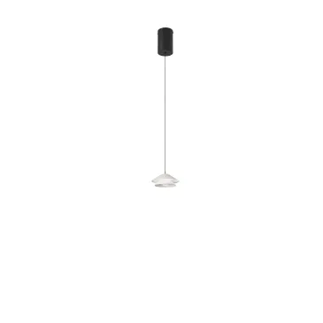 Suspension LED blanche ATREO en métal et aluminium 5W 3000K D13X200CM