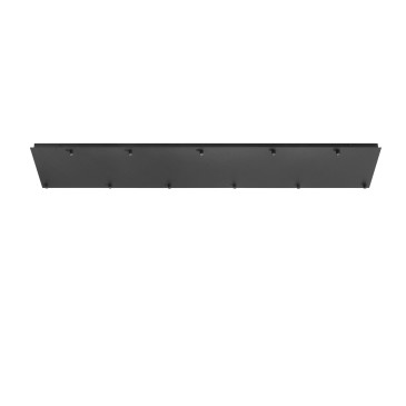 Schwarzer rechteckiger Rahmen mit 11 Löchern, 142 x 30 x 4,1 cm