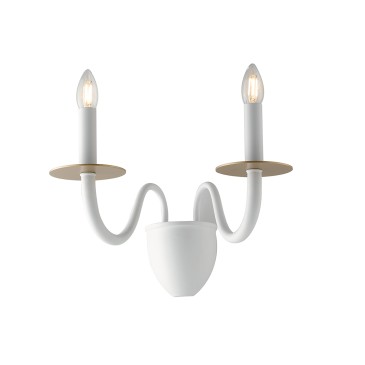 Applique murale moderne à 2 bras, disponible en blanc ou noir.