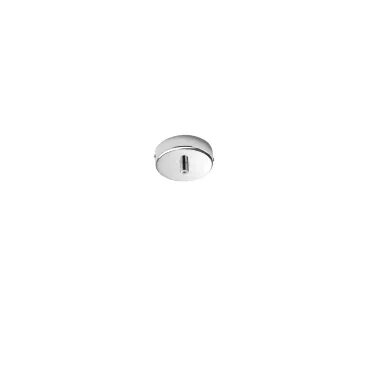 Cadre rond chromé à 1 trou 10 x 4 cm