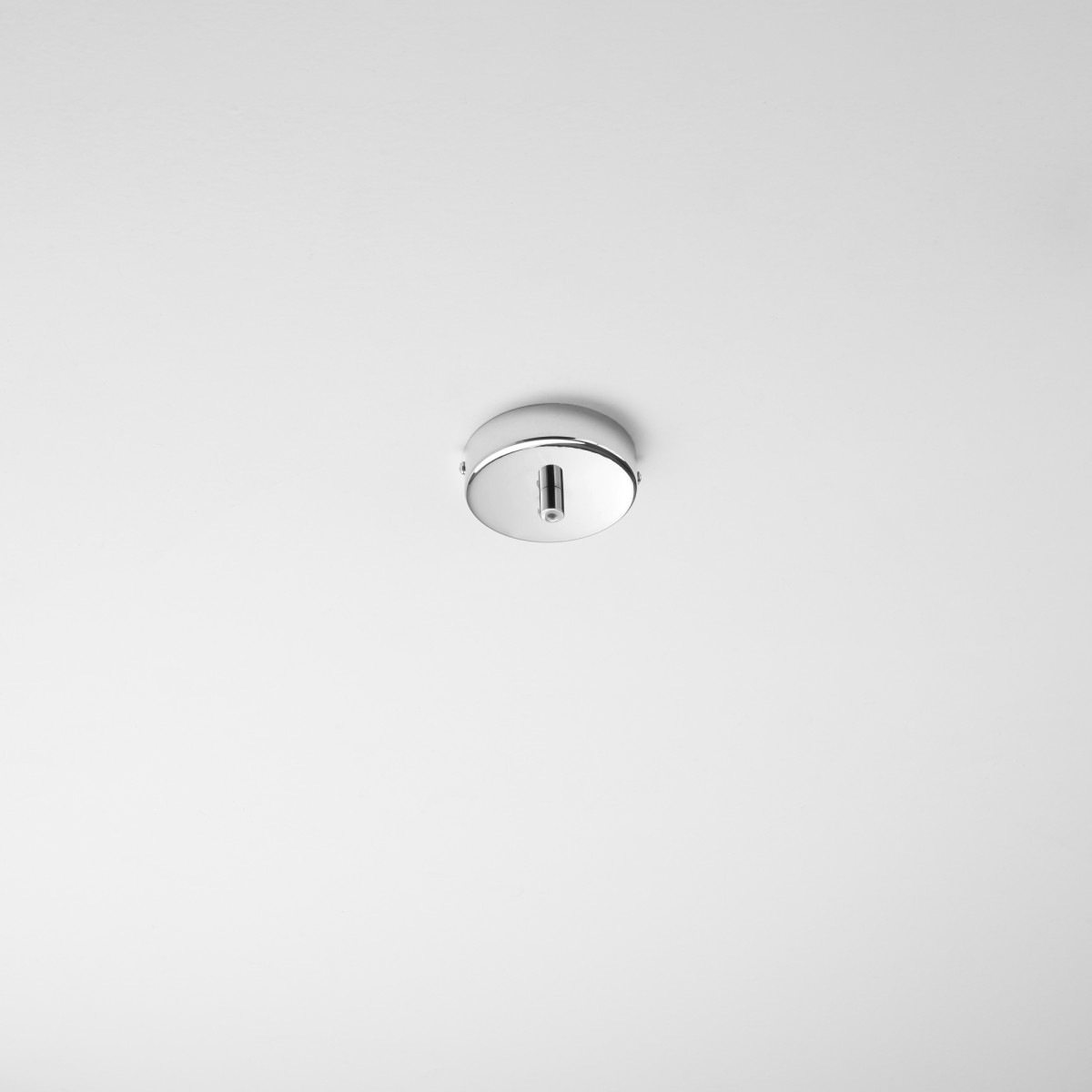 Cadre rond chromé à 1 trou 10 x 4 cm