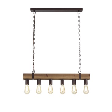 TEXAS WOOD SUSPENSION 6XE27 80X10X135CM