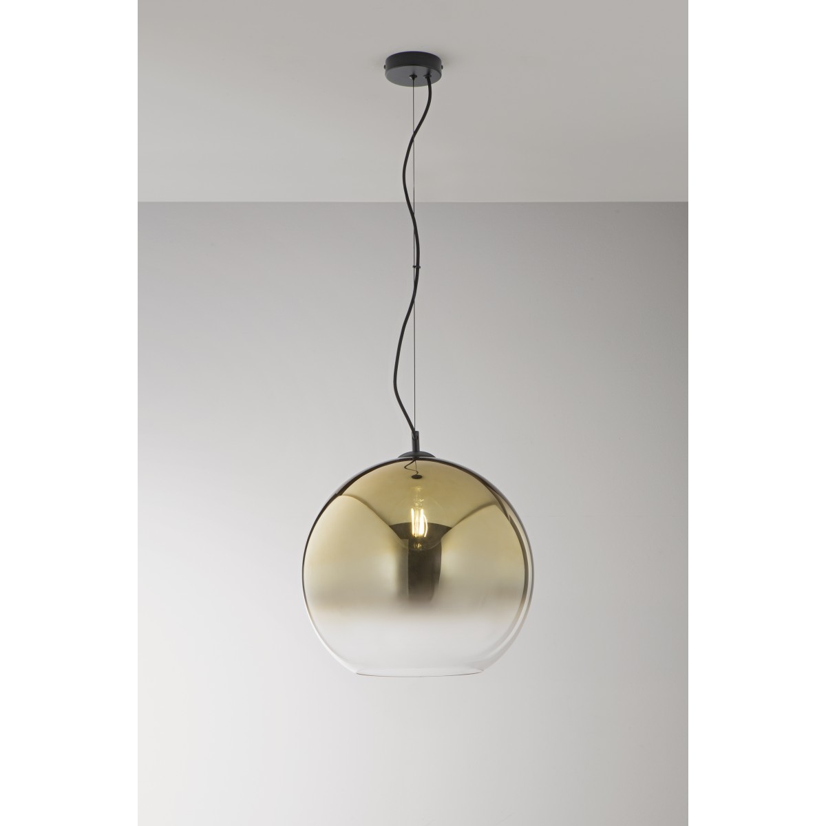 SOSPENSIONE MARTE ORO IN VETRO 1XE27 40X120CM