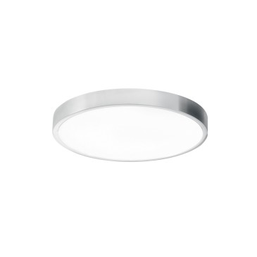 DOMO Chrom-LED-Deckenleuchte, rund, 24 W, 2700 lm, 4000 K, Schutzart IP44, 24 x 2,4 cm