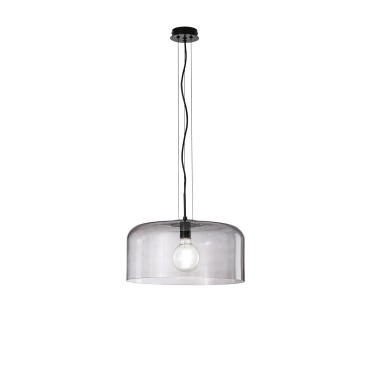 SUSPENSION GIBUS SMOKE 1XE27 40X40X150CM