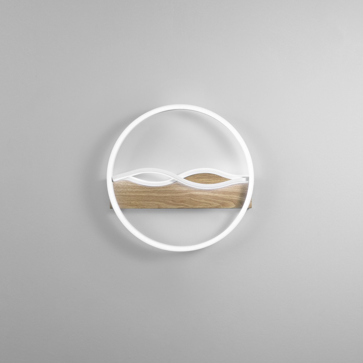Plafonnier LED rond Hawaii blanc/bois 36 W 4605 lm 40 x...