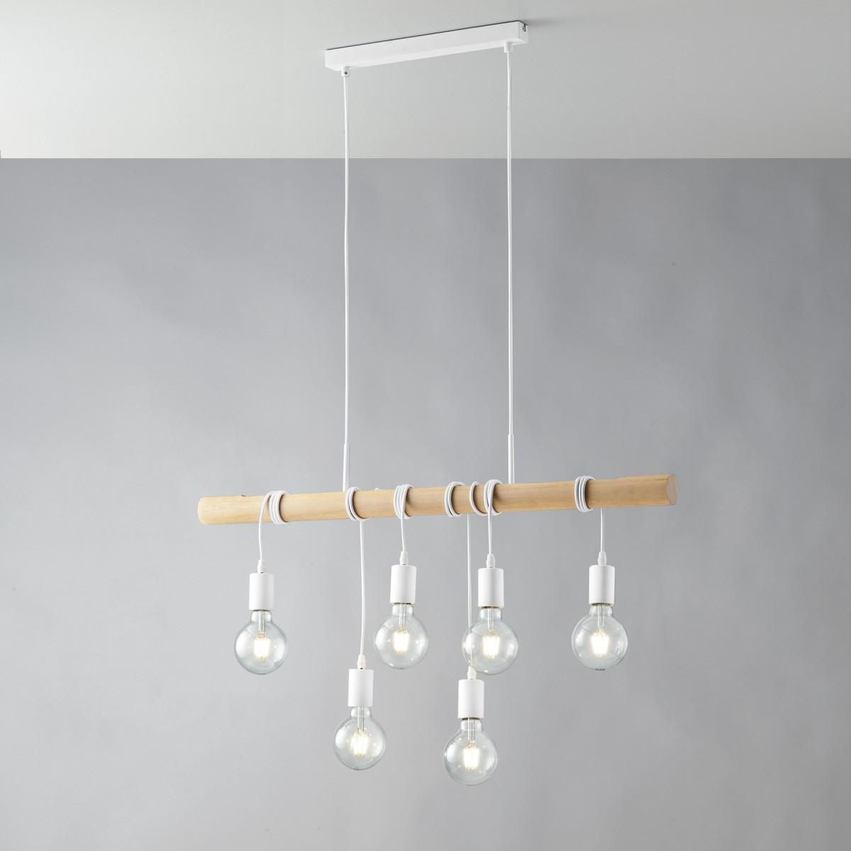 Suspension en bois Arizona 6XE27 90X180CM