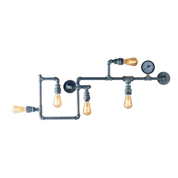 AMARCORD PLAFOND GALVANISÉ 5XE27 109X9,5X47CM