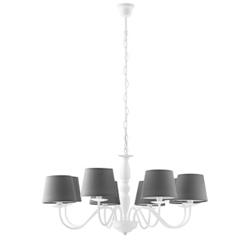 Lustre FAVOLA blanc/gris 8XE14 79,3 x 122,5 cm