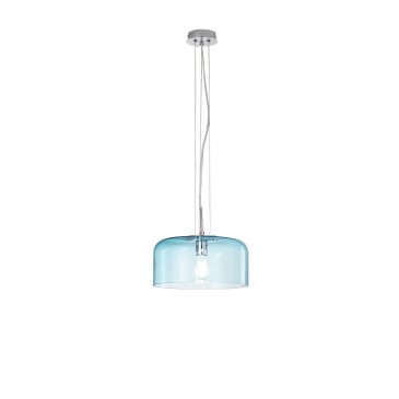 SUSPENSION GIBUS TURCHESE 1XE27 30X30X150CM