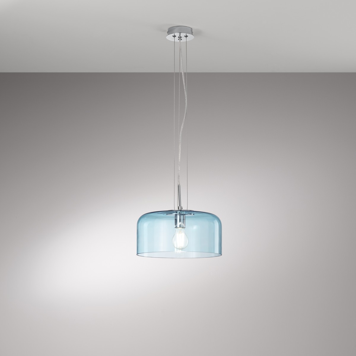 SOSPENSIONE GIBUS TURCHESE 1XE27 30X30X150CM