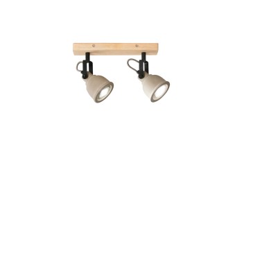 Grauer und holzfarbener Strahler 2XGU10