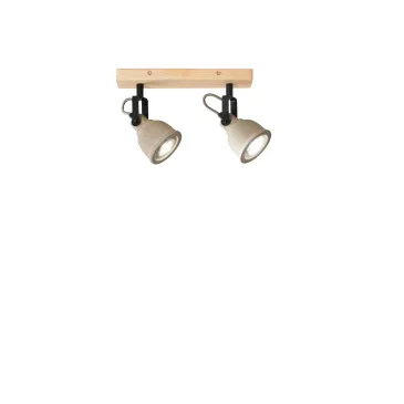 Moderne 2XGU10-Wandleuchte in Grau und Holzoptik | Mondialshop
