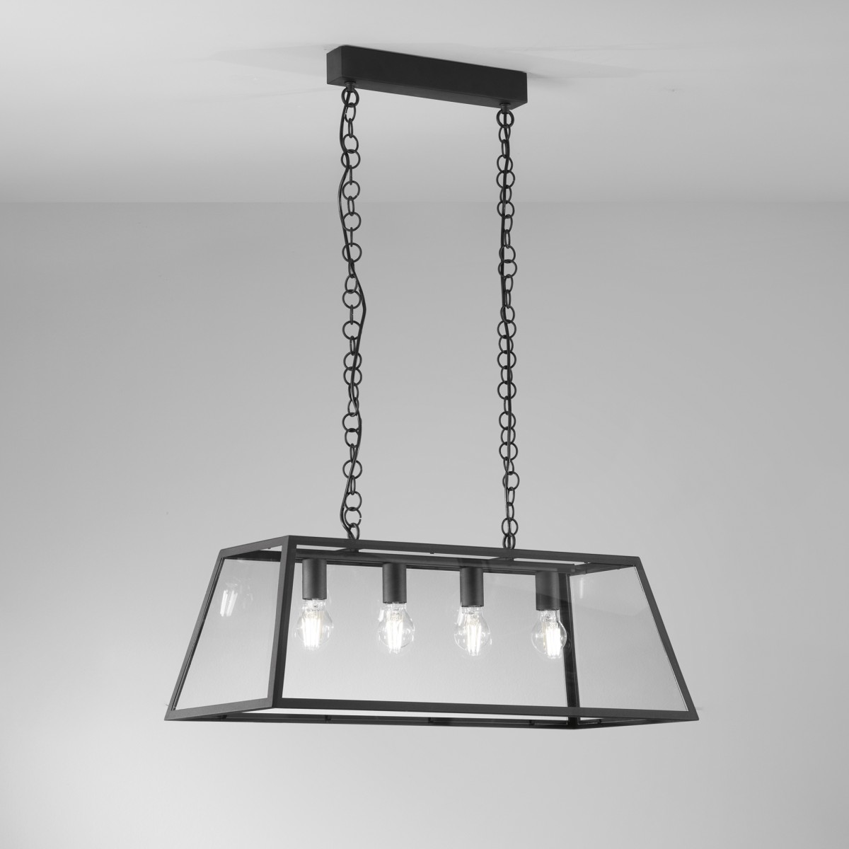 Suspension Lexington noire 4XE27 80x35x113cm