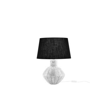 Lampe en céramique aztèque, dimensions totales : diamètre 38 x hauteur 51 cm