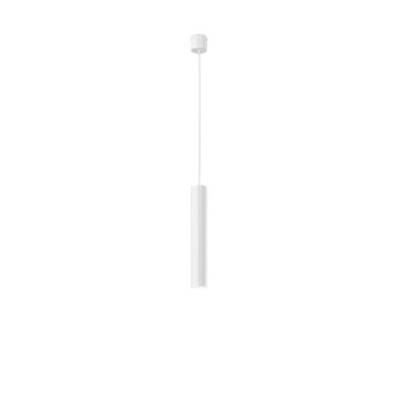 SOSPENSIONE LORD BIANCA IN ACCIAIO+ALLUMINIO 1XGU10 25W 10X10X240CM