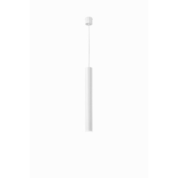SOSPENSIONE LORD BIANCA IN ACCIAIO+ALLUMINIO 1XGU10 25W 10X10X255CM